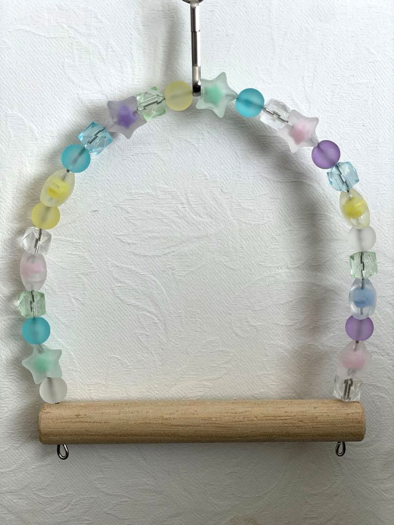 Parrot Perch / Wooden Perch with Colorful Beads