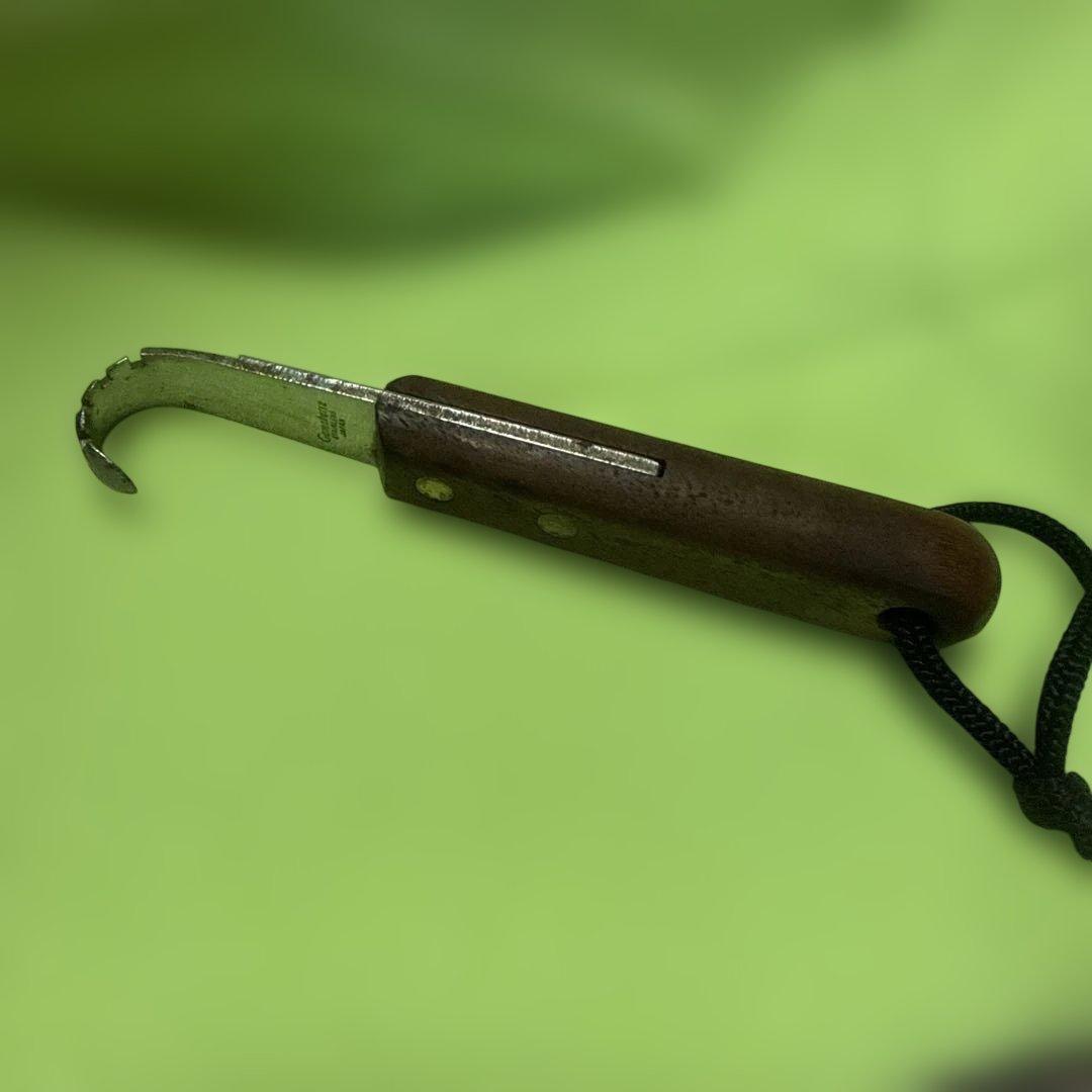 Gamakatsu磯 Fishing Tool Abalone Opener Hook Wooden Handle
