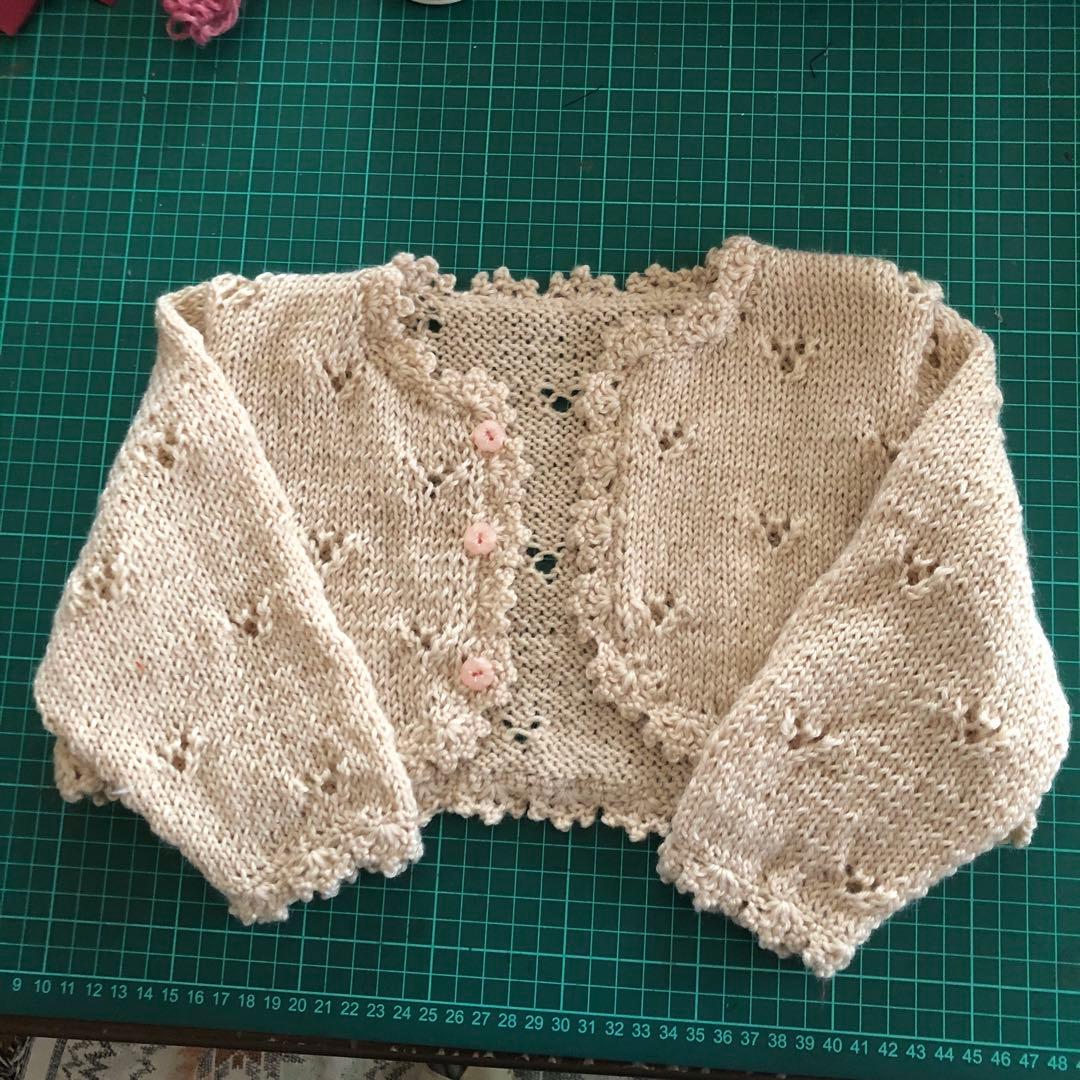 Handmade Knit Bolero Cardigan Cream
