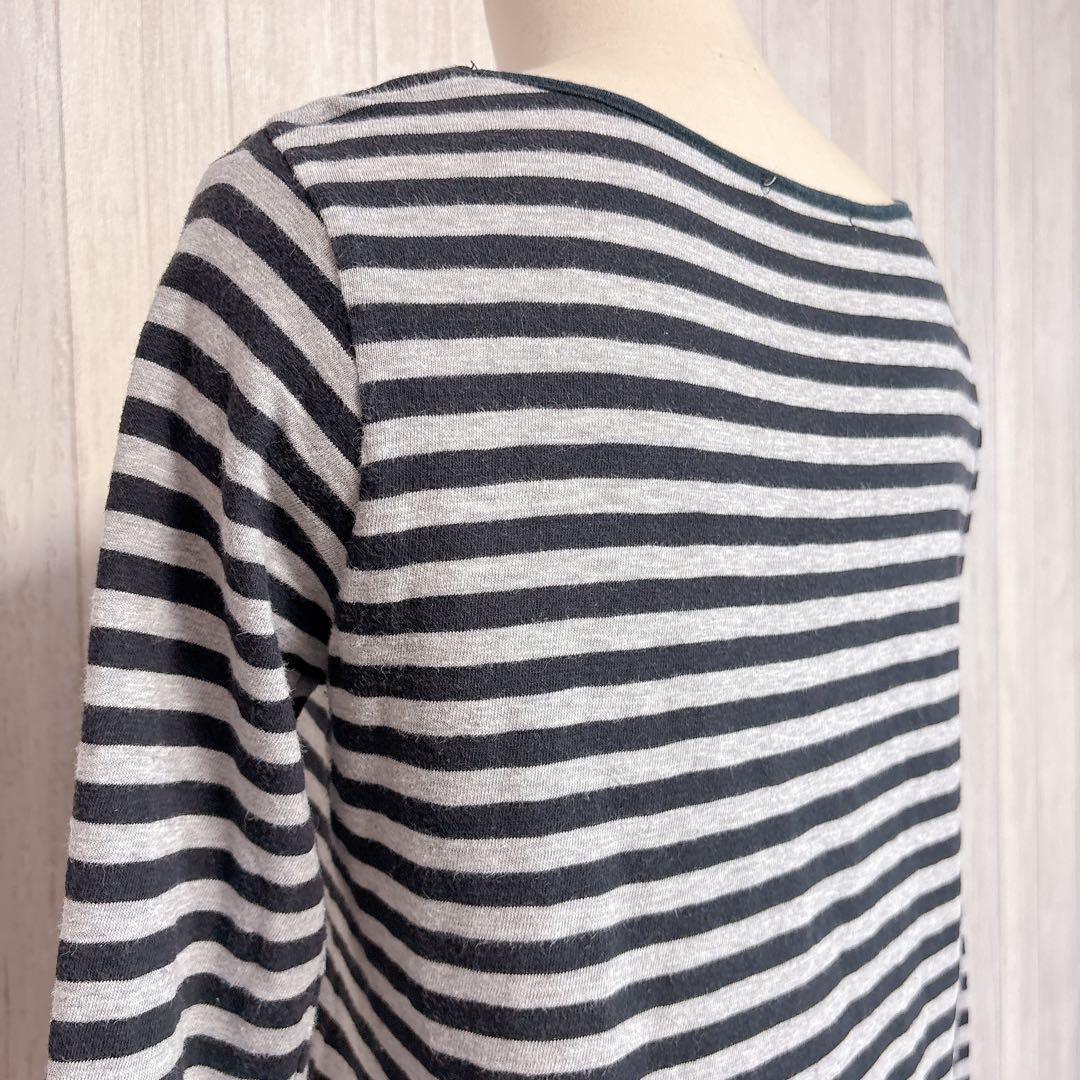 【LOWRYSFARM】Long Sleeve T-Shirt Top, Cut and Sew, Border, Casual