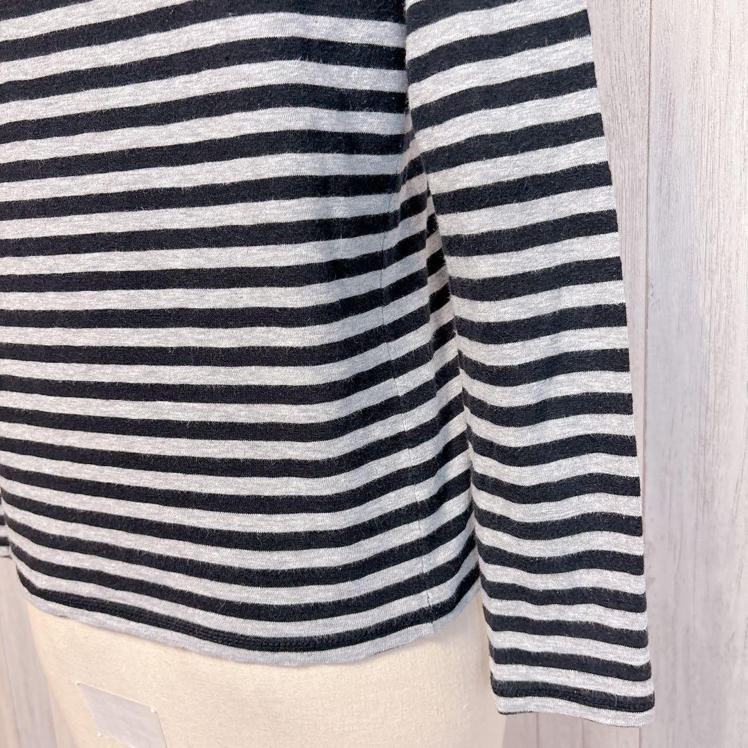 【LOWRYSFARM】Long Sleeve T-Shirt Top, Cut and Sew, Border, Casual