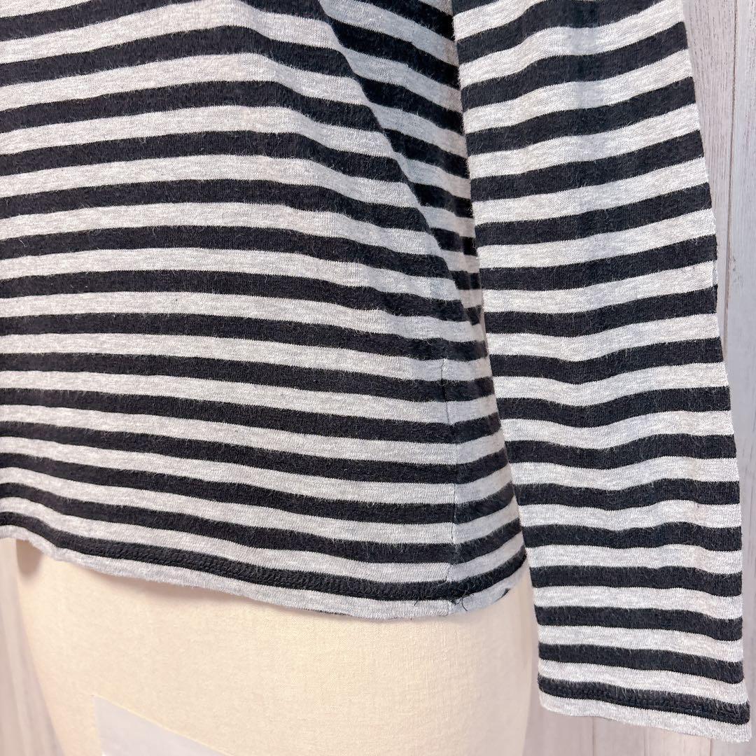 【LOWRYSFARM】Long Sleeve T-Shirt Top, Cut and Sew, Border, Casual