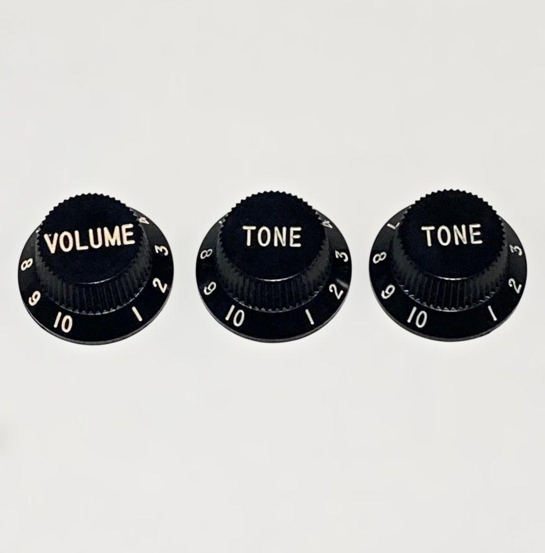 【New】 Volume Knob Tone Knob, Metric Size, Black, Guitar, Strat