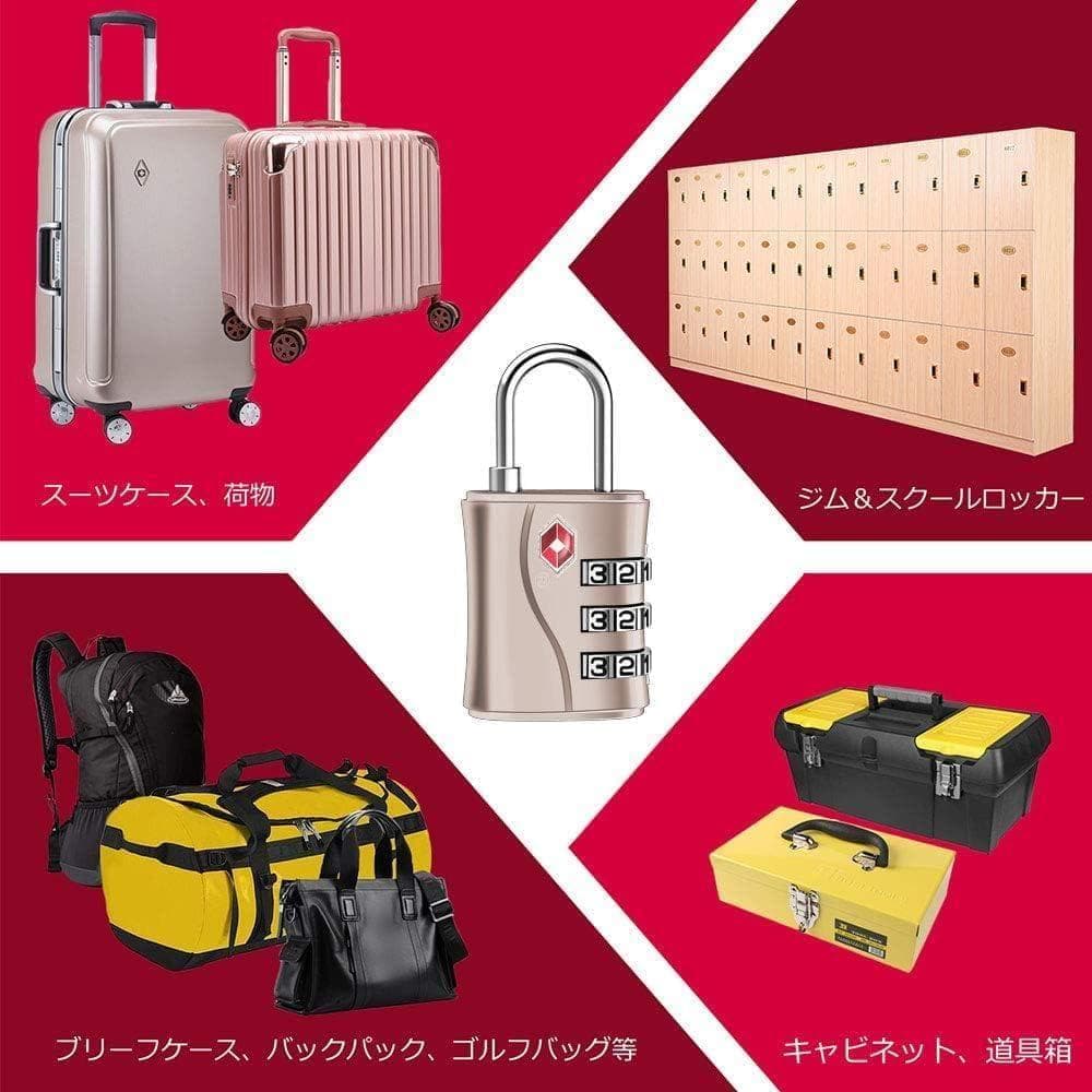 3-Digit Combination Padlock, Set of 2