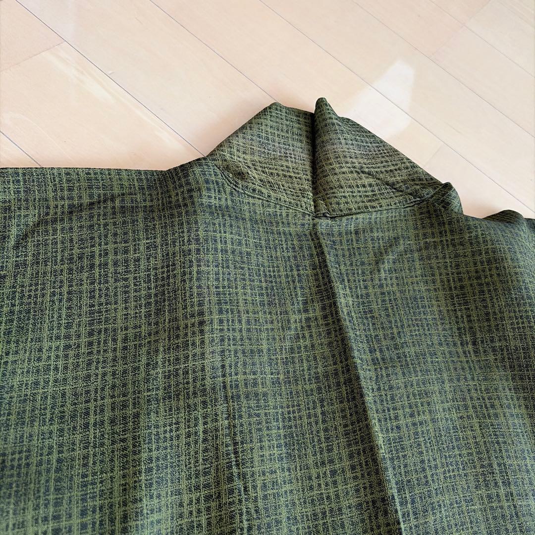 【Showa Retro】Dark Green Tsumugi Kimono
