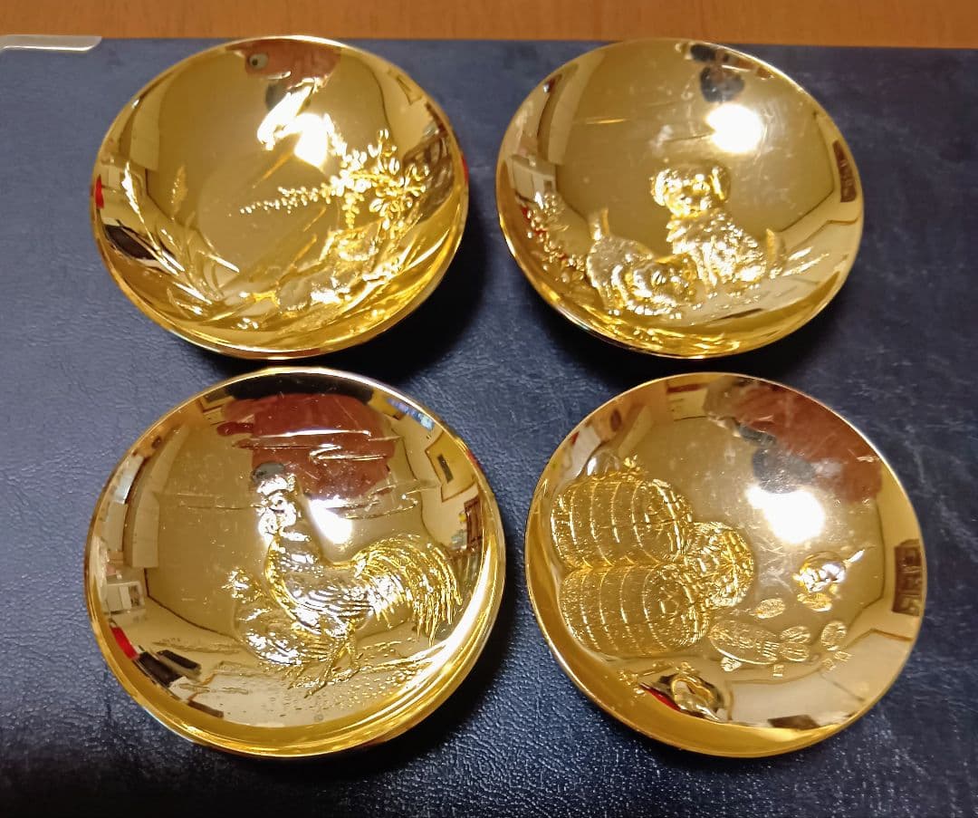 24K GP Gold Cup Set 4 Pieces