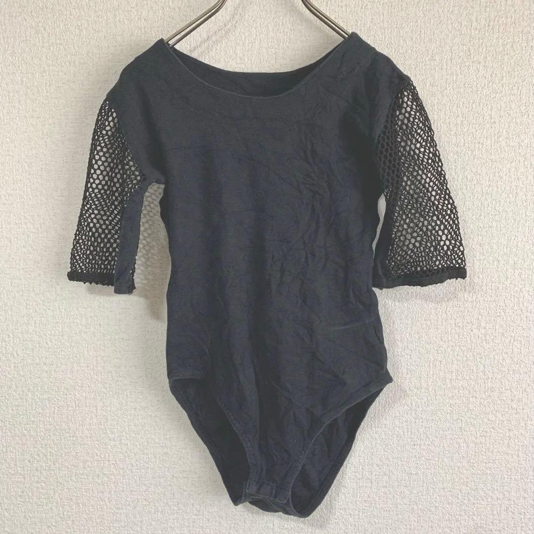 【Mesh Sleeve】Leotard Black Mesh Sleeve 5-Sleeve