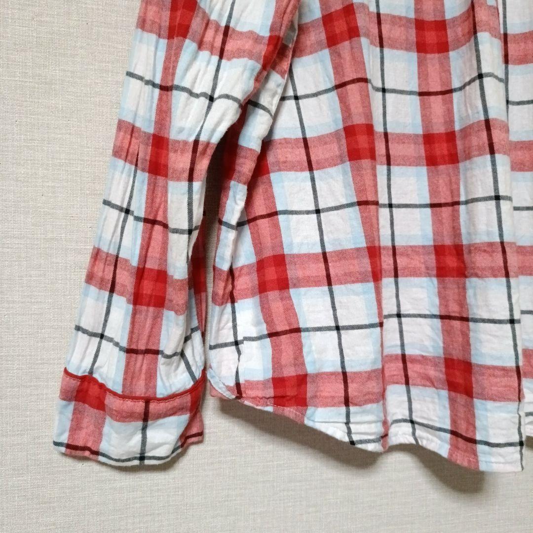 Wondershop [M] Plaid Pajama Shirt Red White Cotton Long Sleeve