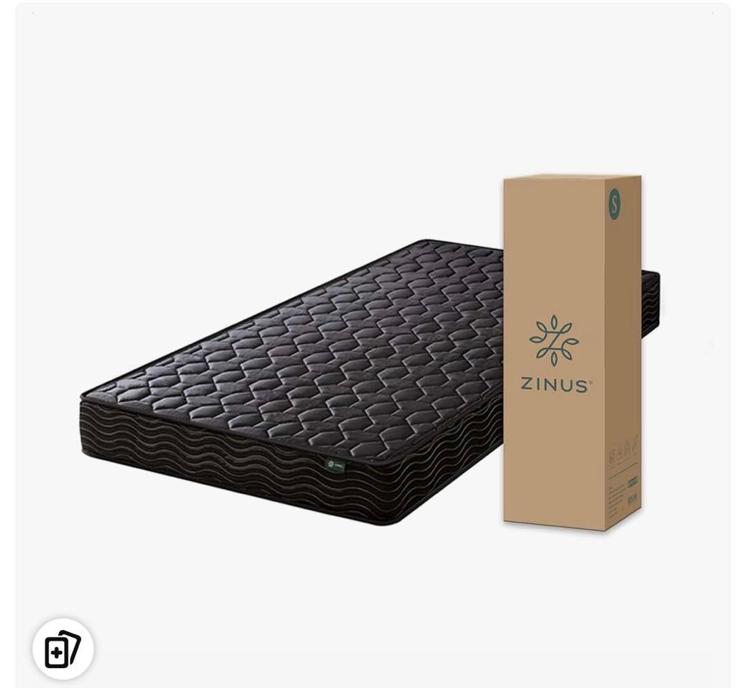 ZINUS BASIC Pocket Coil Mattress 20cm Black, Semi-Double