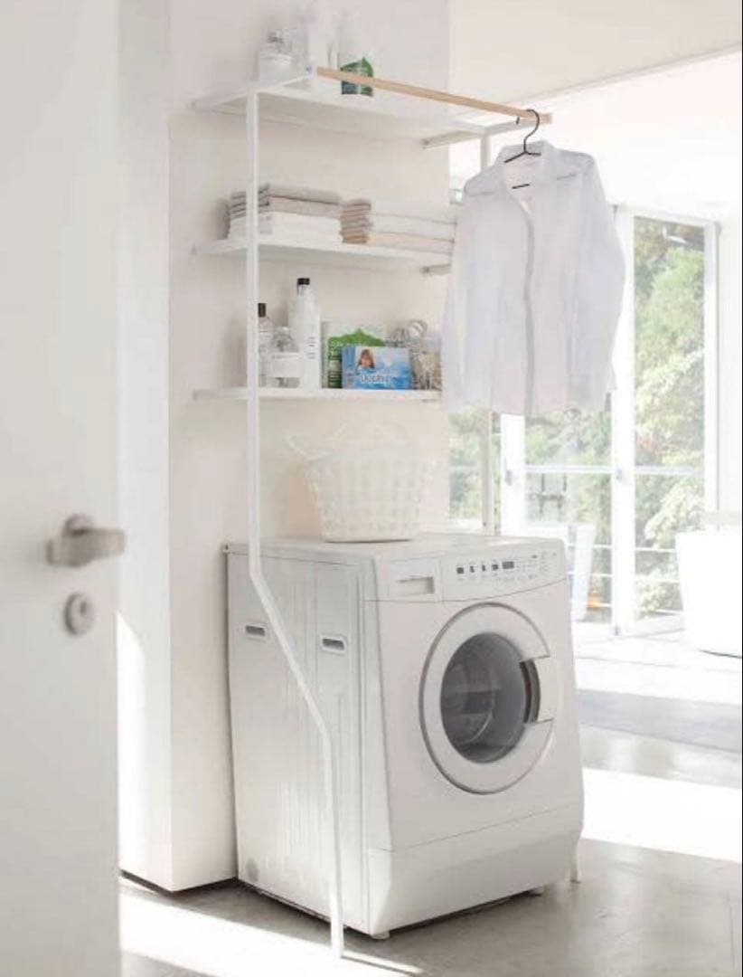 【Yamazaki Jitsugyo】 TOWER Lean-on Laundry Shelf - All Parts Included, Original Box Available