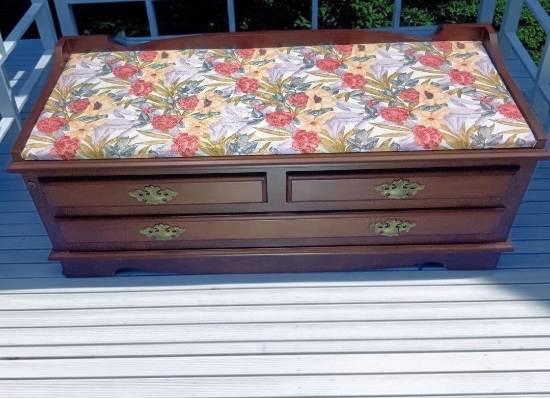 ITOKIN English Style Blanket Chest & Bench Floral Trunk Storage