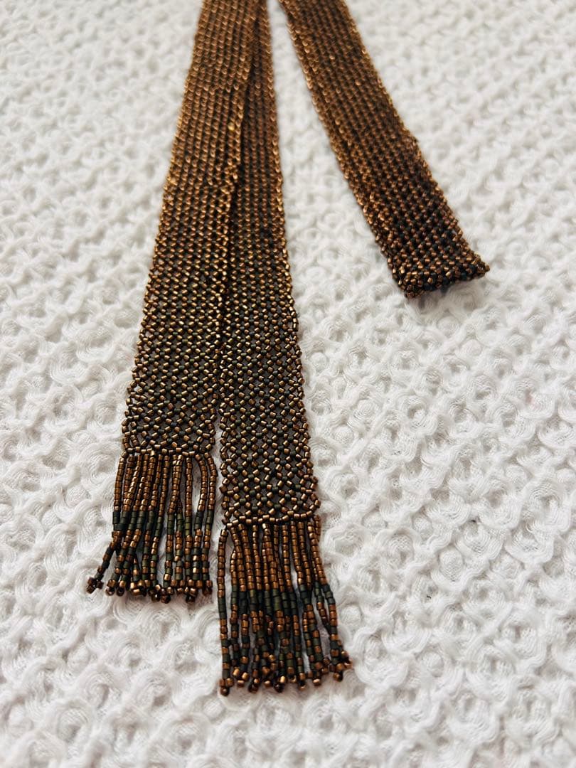 5 Bead Design Bolo Tie, Gold and Black