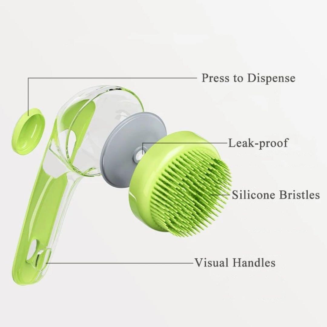Pet Shampoo Brush with Handle, Blue, A1129②