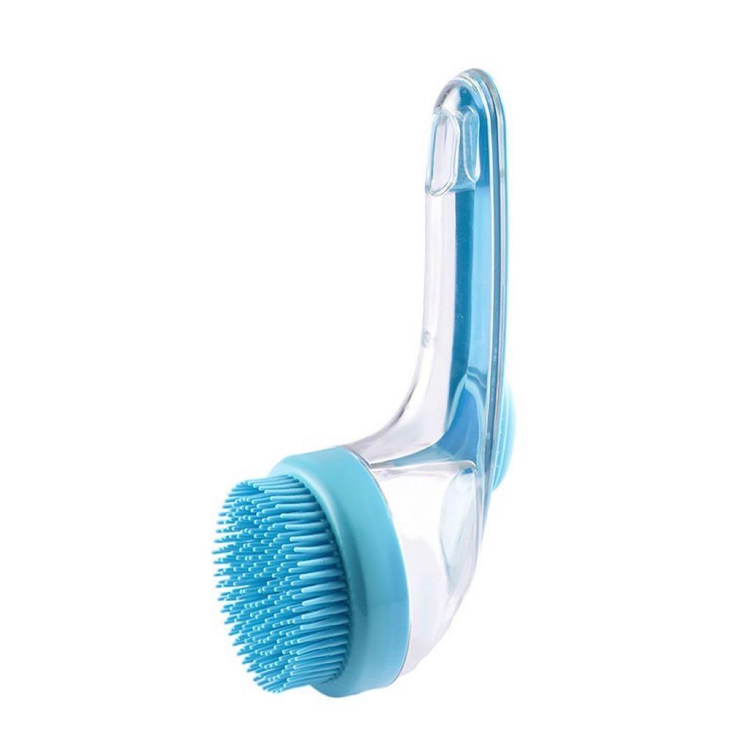 Pet Shampoo Brush with Handle, Blue, A1129②