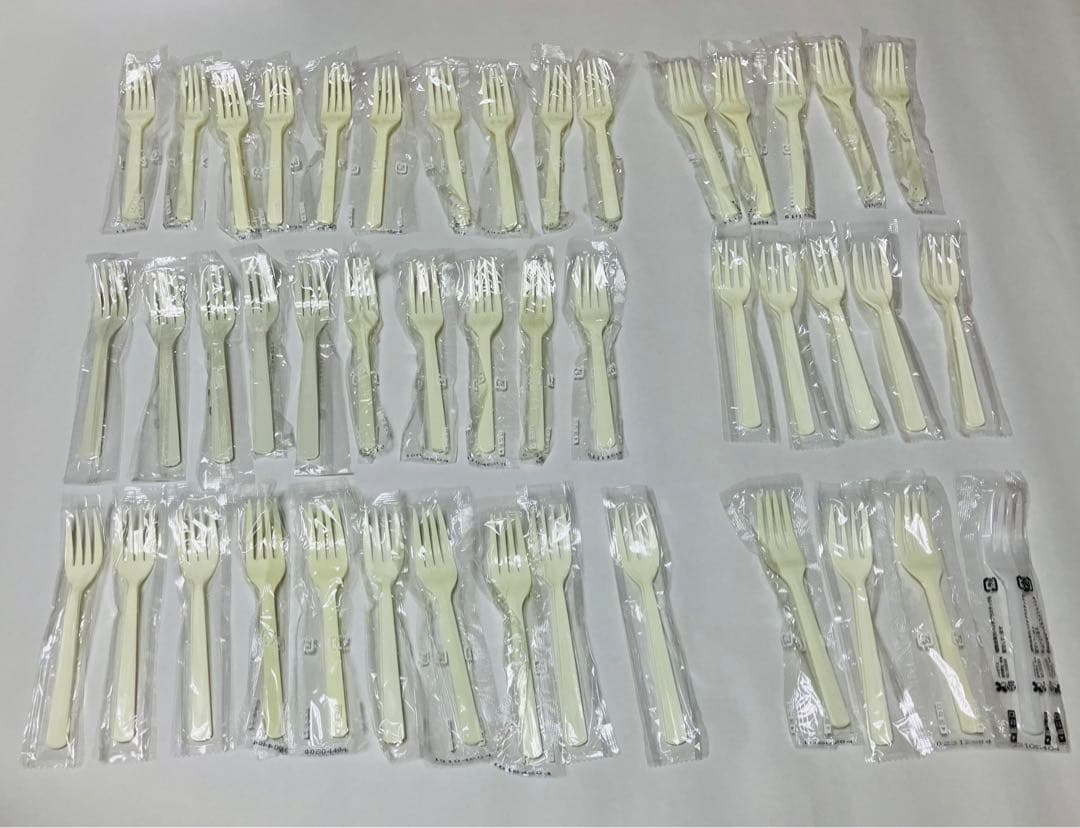 Disposable Plastic Forks - Plastic, Disposable, White, Forks, 44 Pieces