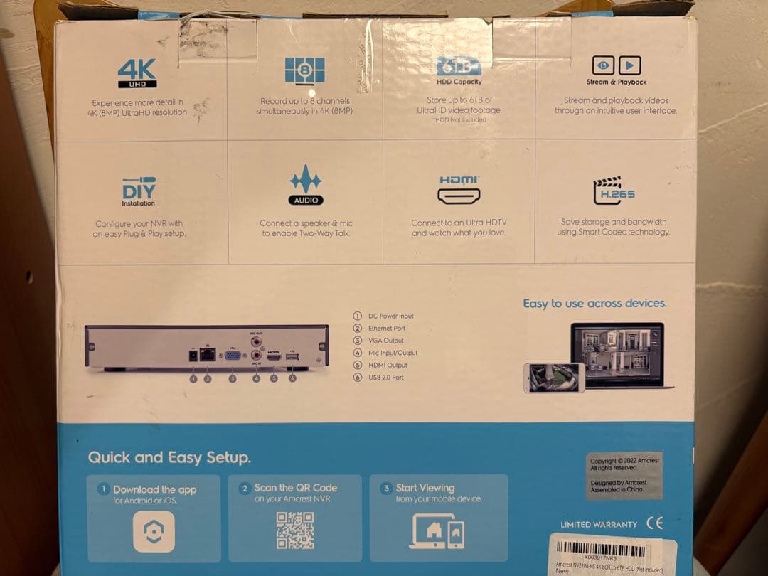 Amcrest NV2108-HS 4K 8CH Network Video Recorder