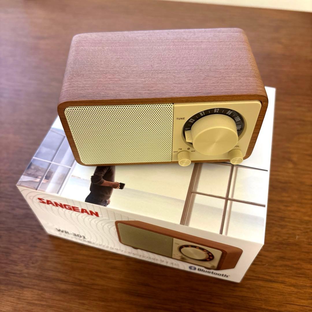 SANGEAN FM Radio Compatible Bluetooth Speaker Cherry WR-301