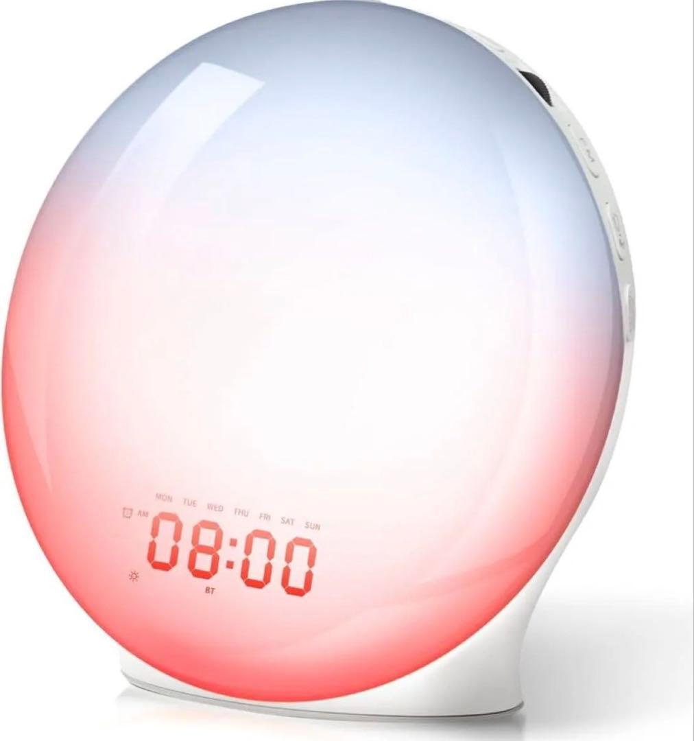 Alarm Clock Light, Wake-Up Light with Music, Holiday/Weekday Alarm Settings, Loud Volume