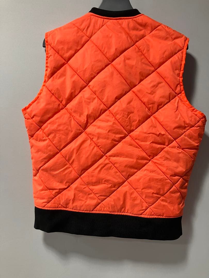 00s Dickies Quilted Vest, Biker Orange, M