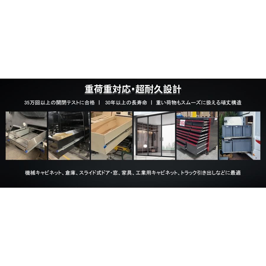 Heavy-duty 3-section full extension slide rails with locking mechanism (bottom mount compatible)