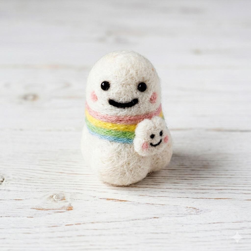 A charm for the rainy season. Teru Teru Bozu [Keychain] [Wool Felt] [Free Shipping]