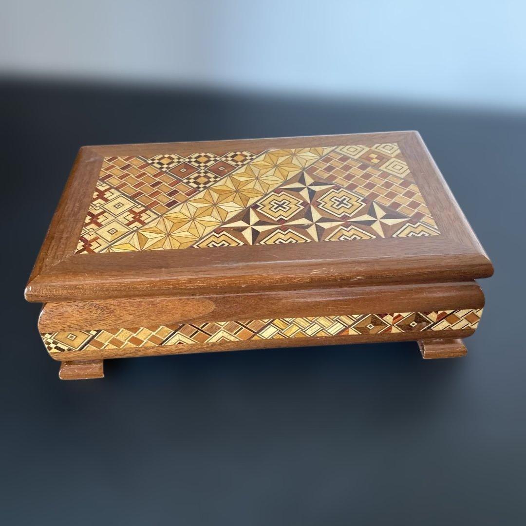 Yosegi Zaiku (Marquetry) Accessory Box, Diamond Shape, Jewelry Box, Small Yosegi Box, Hakone