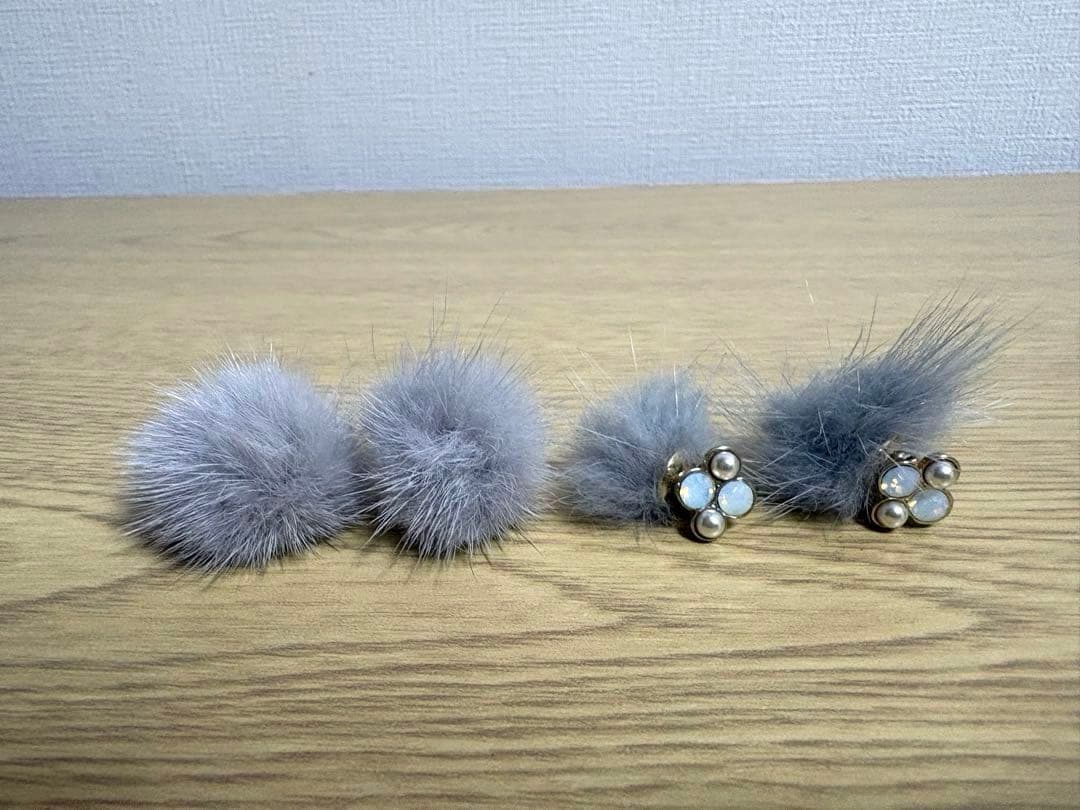 Women's Fur Earrings - Set of 2