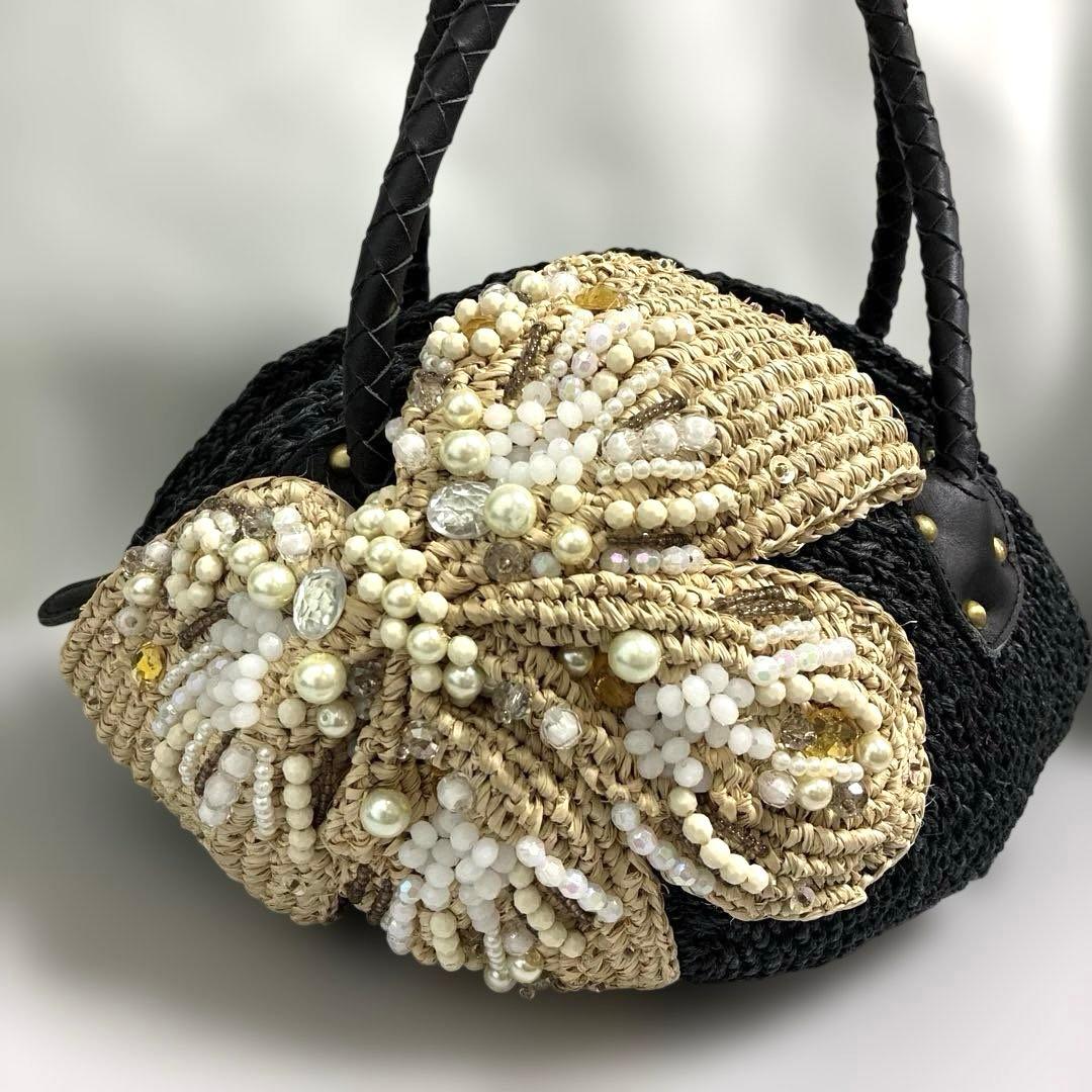 Beautiful condition, Mahal Mixage jeweled basket bag with ribbon