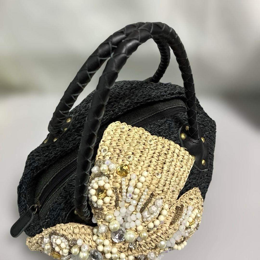 Beautiful condition, Mahal Mixage jeweled basket bag with ribbon