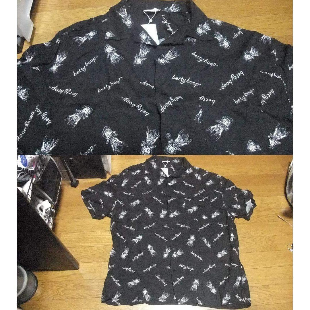Aloha Shirt 4L All-over Print Motorcycle Bike Betty Boop Black