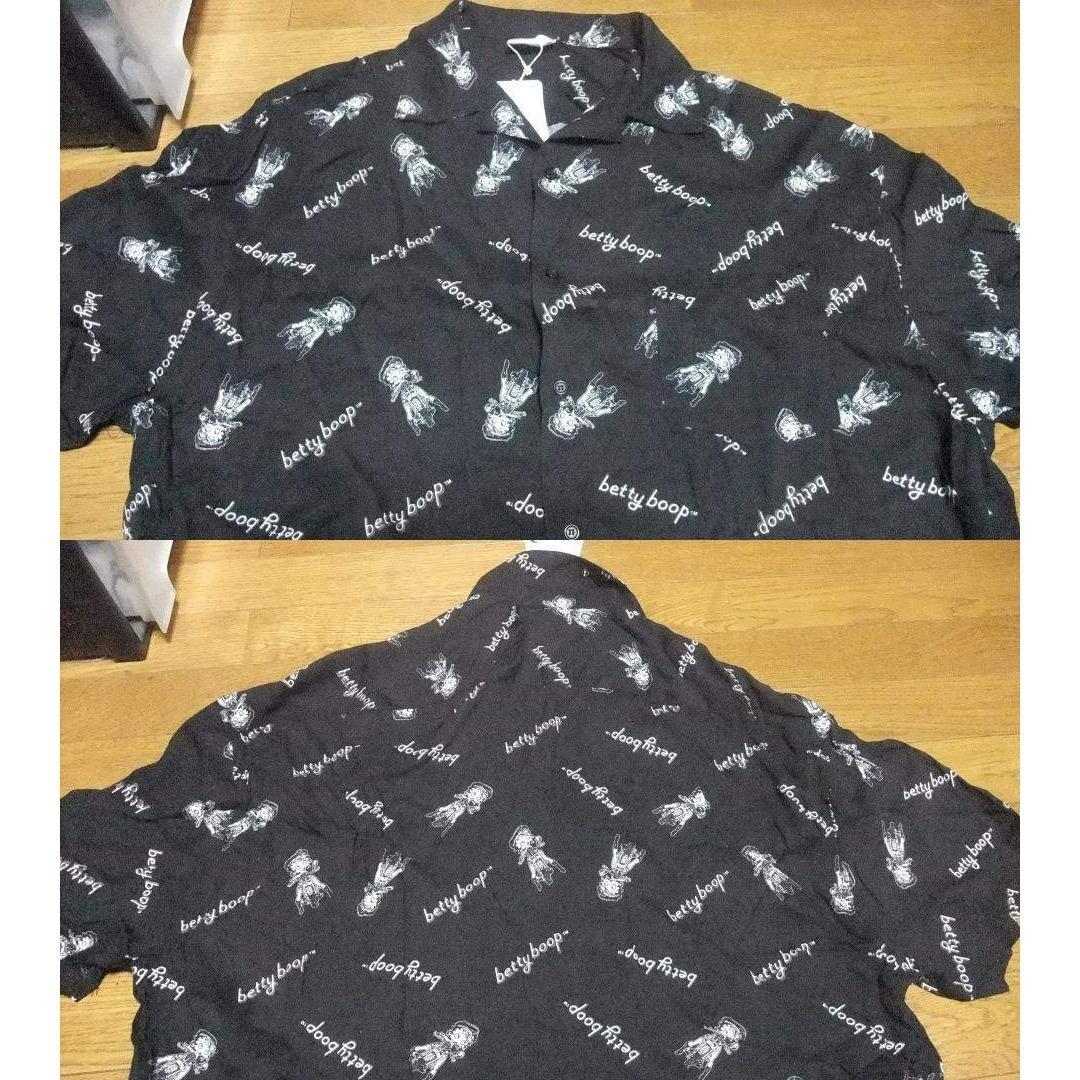 Aloha Shirt 4L All-over Print Motorcycle Bike Betty Boop Black