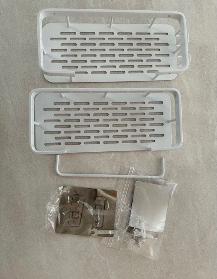 White Rack for Bathroom Storage Shelf