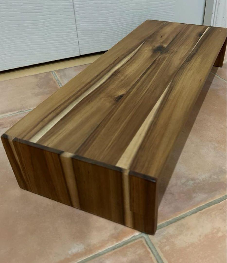 U-Shaped Acacia Wood Desk Shelf - Wooden Monitor/PC Stand with Keyboard Storage
