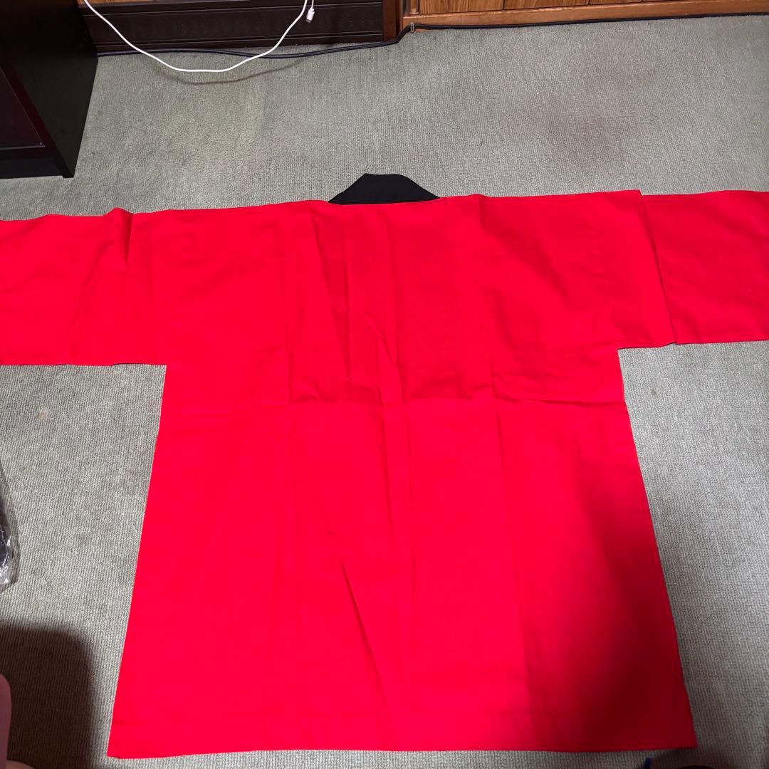 New, unused, red, plain happi coat. For idol fan activities, events, live concerts. Set of 2.