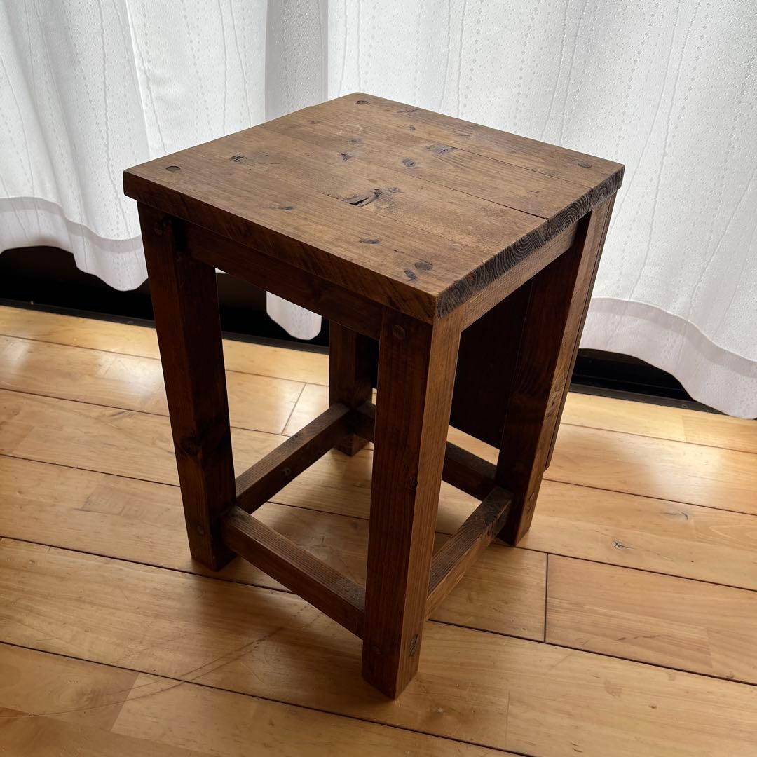 Wooden Stool, Dark Brown