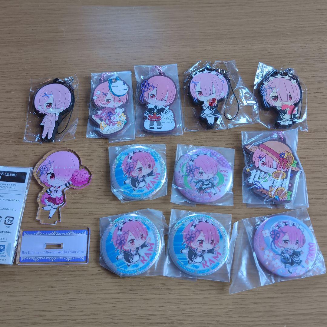 Re:Zero Ram Acrylic Keychain & Can Badge Bundle