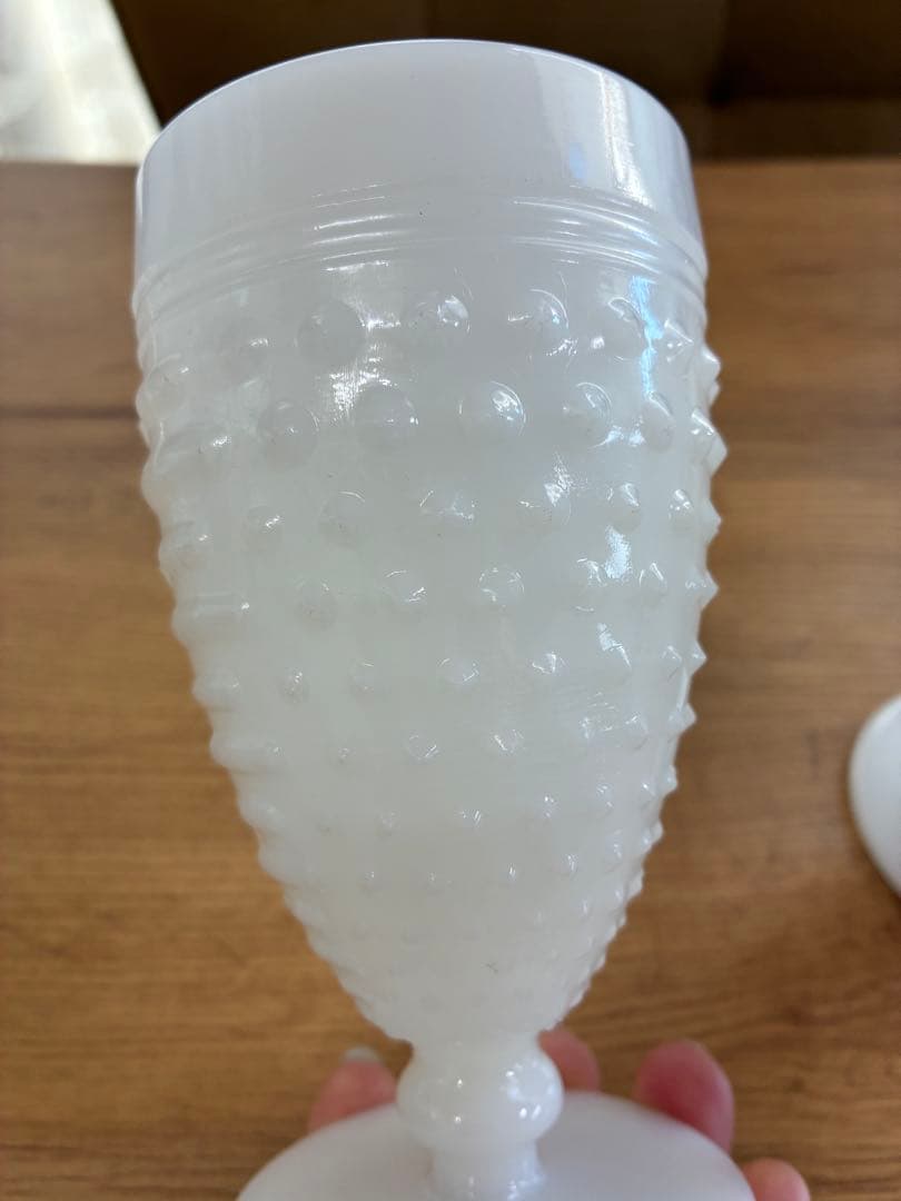 2 pcs?? Fenton Hobnail Wine Glasses Goblets Milk Glass