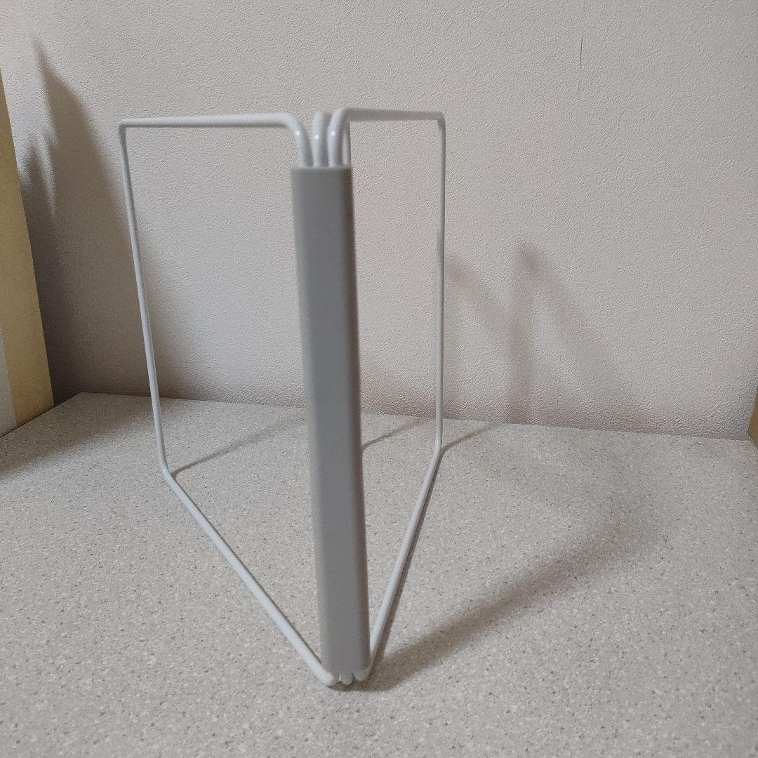 White metal dishcloth stand