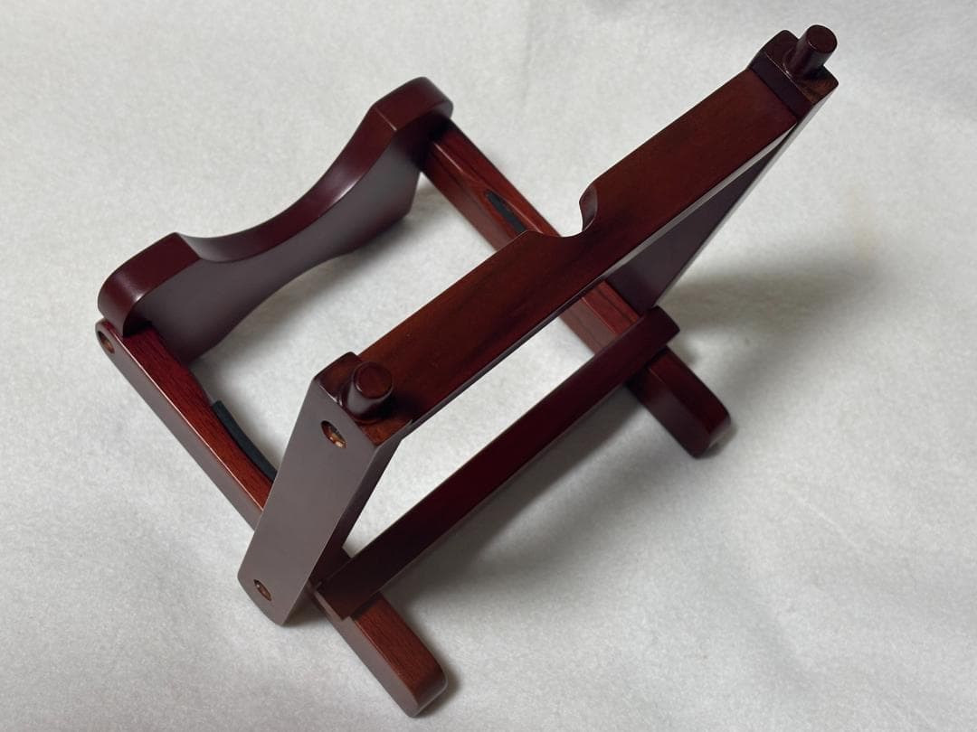 Okinawa Sanshin Wooden Folding Stand - Brown (Azuki Color) - New