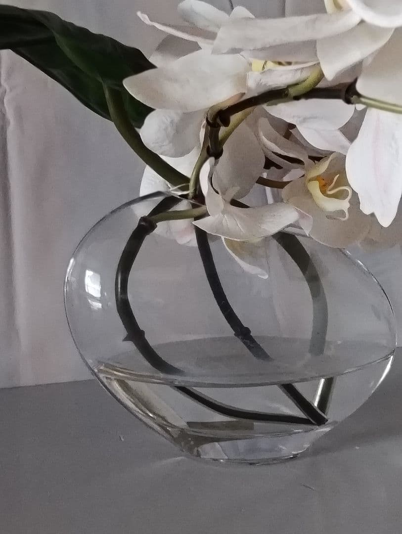 EMILO ROBBA Phalaenopsis Orchid Artificial Flower Glass Vase