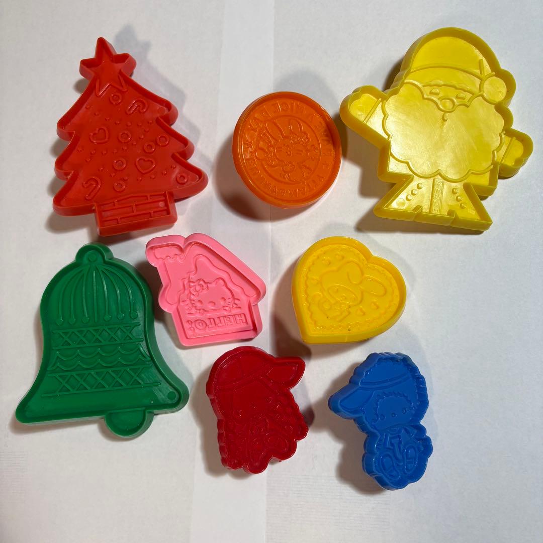 Rare Showa Retro Cookie Cutters, Set of 8, Sanrio, Christmas, Kitty, My Melody