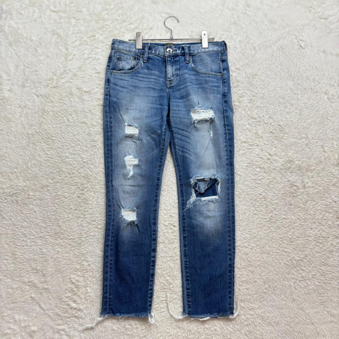 ✨Back Number [28] Blue Distressed Jeans Casual Spring/Summer Skinny