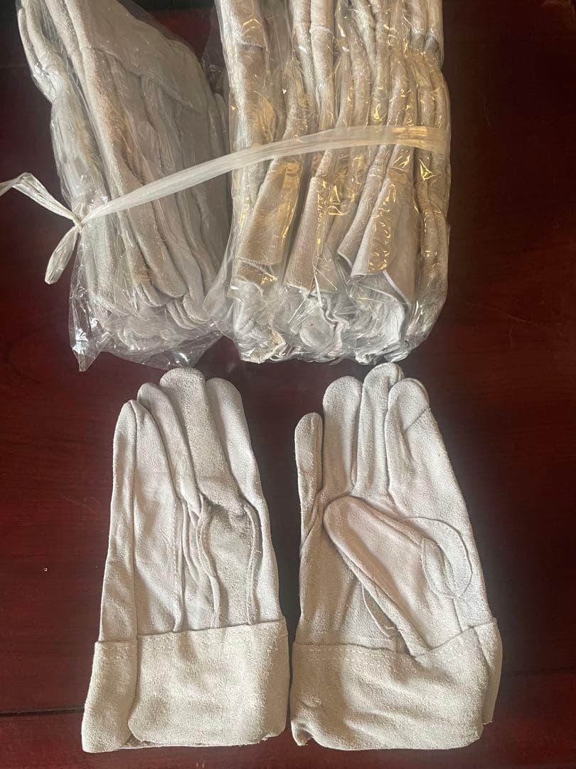Unused Leather Work Gloves, Set of 10 Pairs