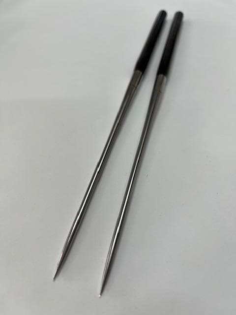 【New, Unopened】Ebony Handle Mori-bashi (Fully Baked Stainless Steel) - Tip 135mm / Total Length 275mm
