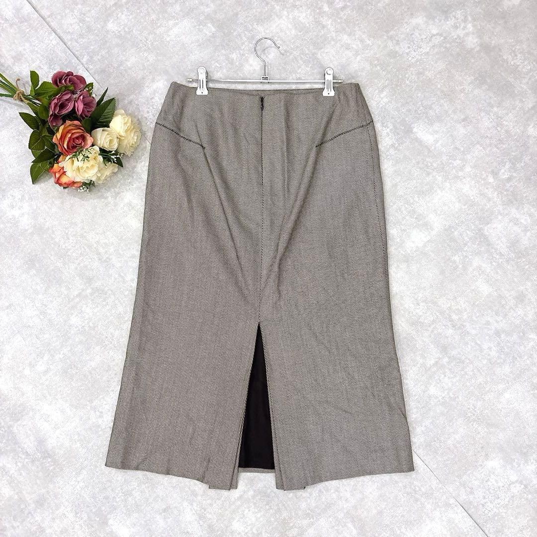 Eleu Nor Light (42) Made in Italy Tight Skirt Back Slit Gray Commute