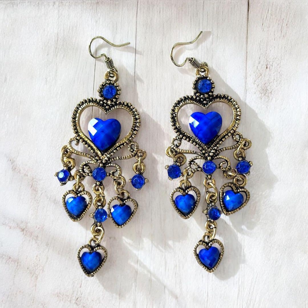 Flamenco Earrings Heart Dancing Earrings Blue