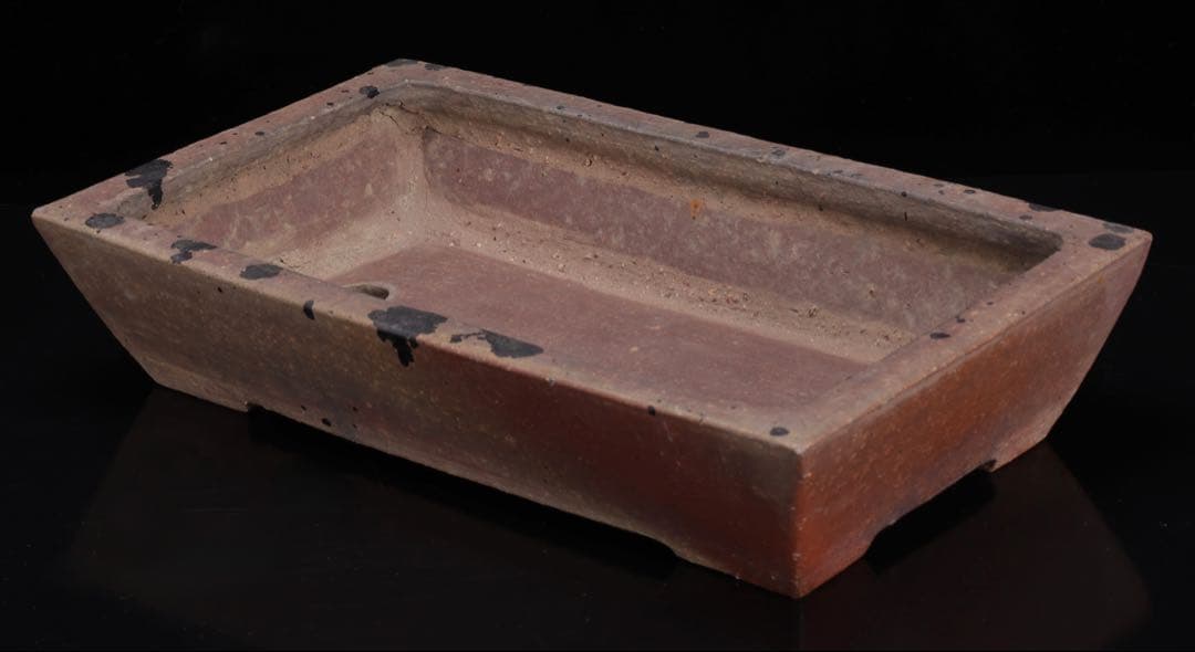 Vermilion Clay Kiridate Sumi-iri Rectangular Long Pot 32.5cm Bonsai Pot, Planter, Tang Dynasty, Antique Chinese Pot, Period Antique Pot, Chinese Art