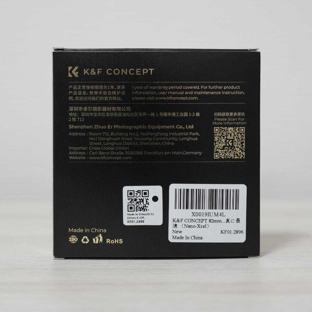K&F CONCEPT 82mm CPL Filter True Color Ultra-Low Reflection