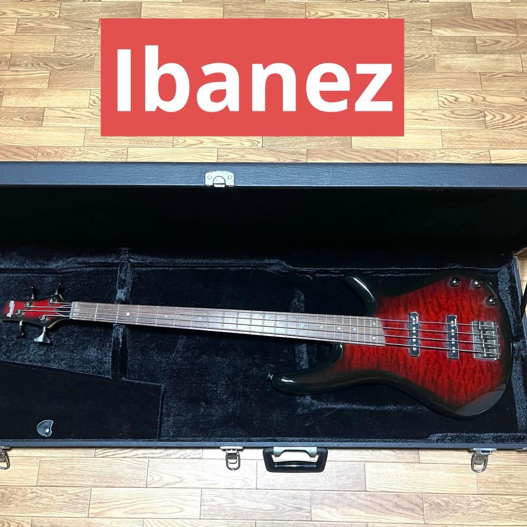 Ibanez Gio Electric Bass Soundgear Red Hard Case Working Condition
