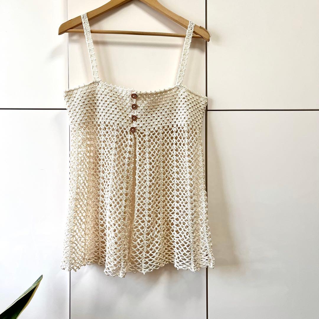 Handmade Hand-knitted Lacy Camisole?.。.:*?゜